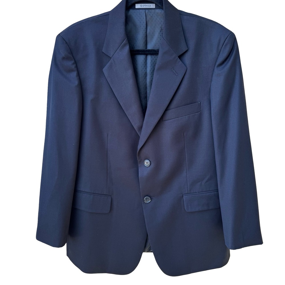 Spinoza‎ Italian Mode Tailored Blazer Jacket Professional Preppy Navy Mens 40R